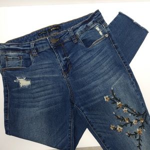 STS Blue Embroidered “Emma” Ankle Skinny Jean